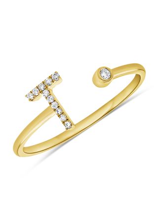 .05CT DIAMOND INITIAL T WRAP RING