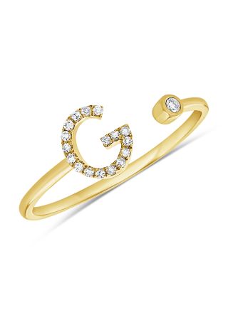 .06CT DIAMOND INITIAL G WRAP RING