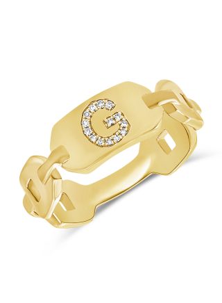 .04CT DIAMOND INITIAL G CHAIN RING