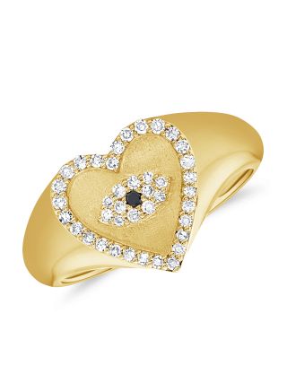 .14CT DIAMOND EVIL EYE PINKY RING