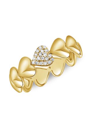 .07CT DIAMOND HEART RING