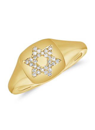 .07CT DIAMOND STAR OF DAVID PINKY RING