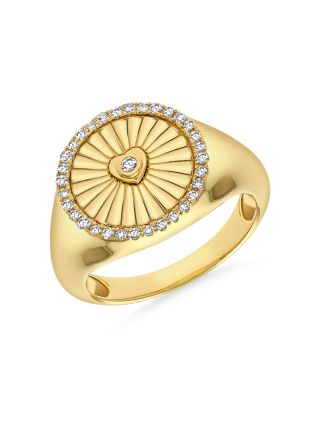 .12CT DIAMOND HEART PINKY FLUTED RING