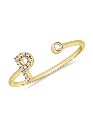 .08CT DIAMOND INITIAL P WRAP RING