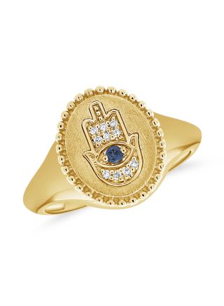 .05CT DIAMOND EVIL EYE PINKY RING