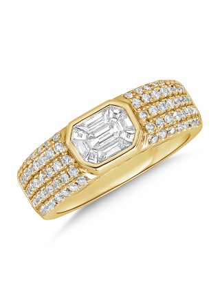 1.05CT PIE CUT AND ROUND DIAMOND ILLUSION RING