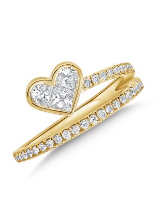 .84CT DIAMOND HEART WRAP RING