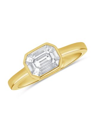 .44CT PIE CUT DIAMOND ILLUSION RING