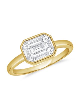 .78CT PIE CUT DIAMOND BEZEL RING