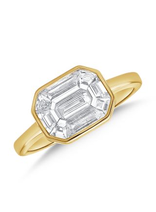 1.04CT PIE CUT DIAMOND BEZEL RING