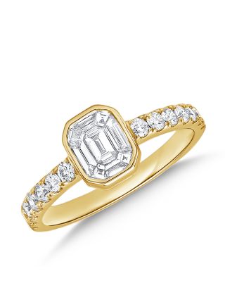 .89CT PIE CUT AND ROUND DIAMOND ILLUSION RING