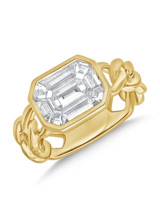 1.13CT PIE CUT DIAMOND ILLUSION RING