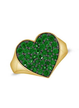 .91CT EMERALD HEART RING