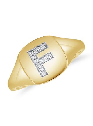 .04CT DIAMOND INITIAL F PINKY RING