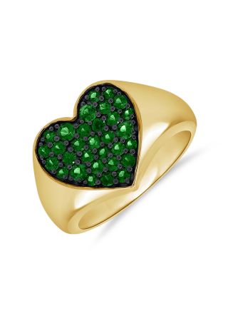 .90 EMERALD HEART RING
