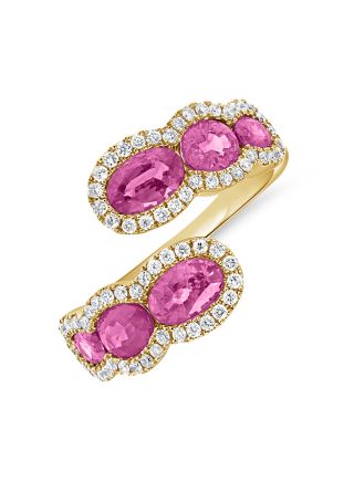 3.45CT PINK SAPPHIRE AND DIAMOND WRAP RING