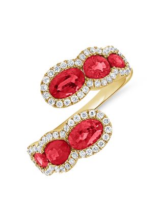 2.94CT RUBY AND DIAMOND WRAP RING