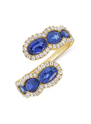 3.45CT SAPPHIRE AND DIAMOND WRAP RING