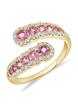1.60CT PINK SAPPHIRE AND DIAMOND WRAP RING