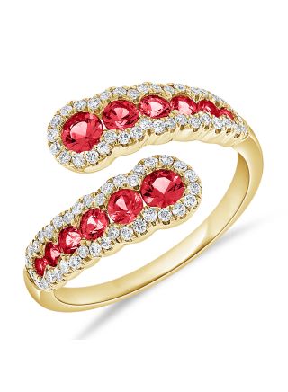 1.20CT RUBY AND DIAMOND WRAP RING