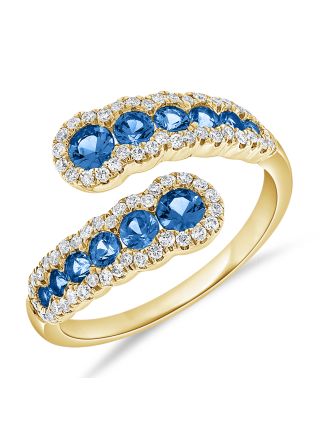 1.60CT SAPPHIRE AND DIAMOND WRAP RING