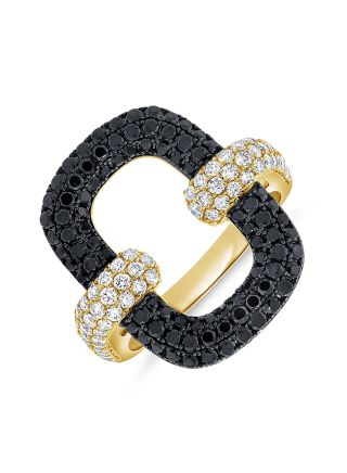 1.85CT BLACK DIAMOND AND DIAMOND RING