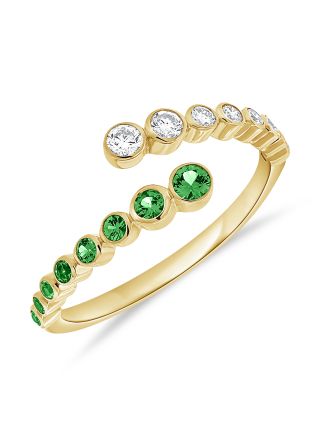 .41CT EMERALD AND DIAMOND WRAP RING