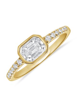 0.53CT PIE CUT DIAMOND ILLUSION RING