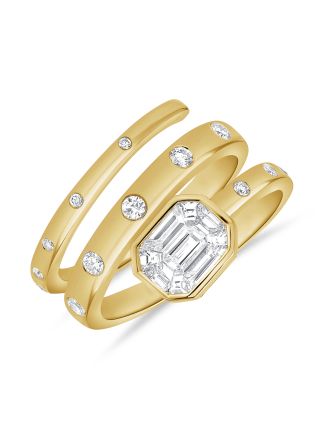 .71CT PIE CUT DIAMOND BEZEL WRAP RING