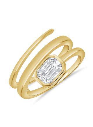 .50CT PIE CUT DIAMOND BEZEL WRAP RING