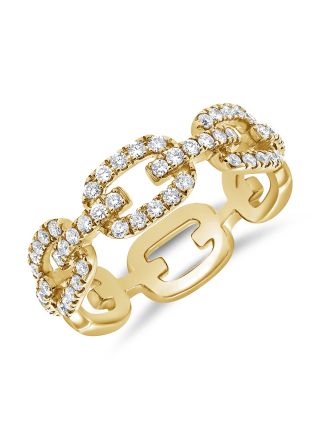 0.58CT DIAMOND PAPERCLIP LINK RING