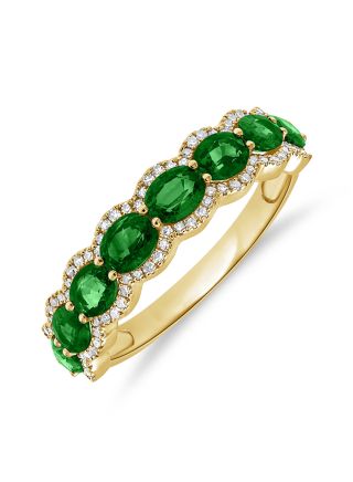 1.45CT EMERALD AND DIAMOND TENNIS BRACELET