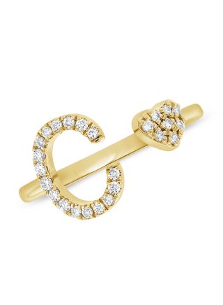 0.20CT DIAMOND INITIAL C WRAP RING
