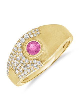 0.64CT PINK SAPPHIRE AND DIAMOND RING