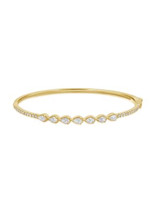0.31CT PEAR SHAPE AND ROUND DIAMOND BANGLE
