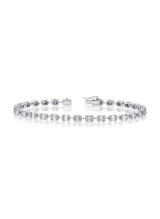 2.07CT BAGUETTES AND ROUND DIAMOND TENNIS BRACELET