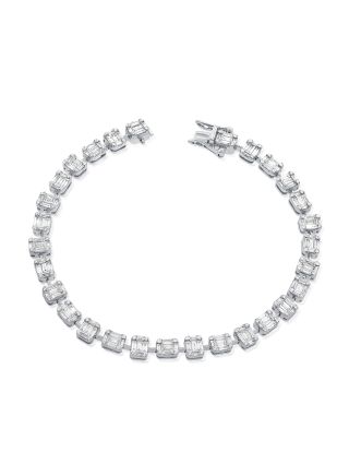 3.13CT BAGUETTES AND ROUND DIAMOND TENNIS BRACELET