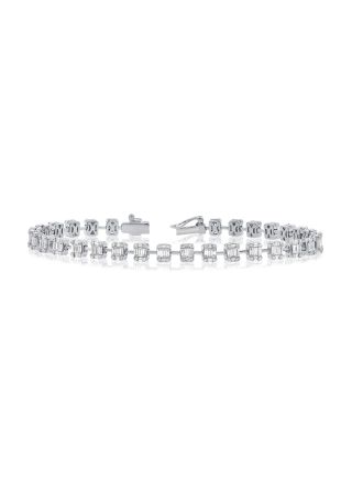 2.23CT BAGUETTES AND ROUND DIAMOND TENNIS BRACELET