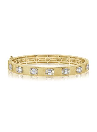 1.25CT BAGUETTES AND ROUND DIAMOND BANGLE