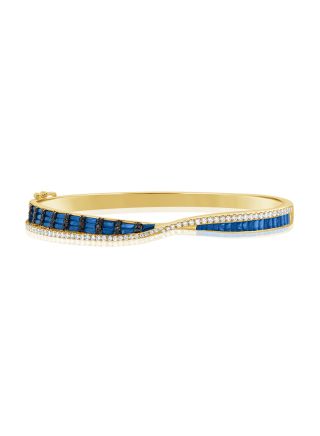 4.21CT SAPPHIRE AND DIAMOND BANGLE