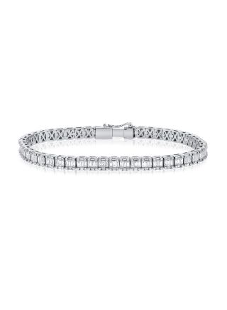 3.80CT BAGUETTES AND ROUND DIAMOND TENNIS BRACELET