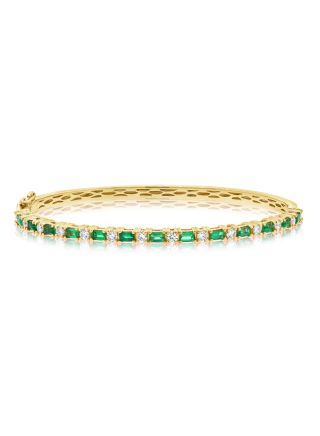 2.48CT EMERALD AND DIAMOND BANGLE