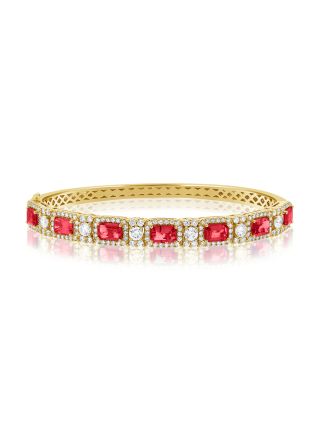 6.21CT RUBY AND DIAMOND BANGLE