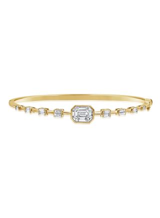1.20CT BAGUETTES AND PIE CUT DIAMOND BEZEL SET BANGLE