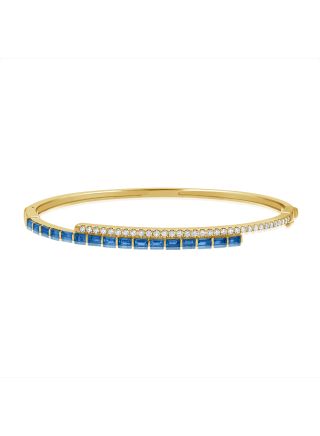 2.22CT SAPPHIRE AND ROUND DIAMOND BANGLE