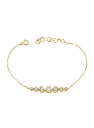 0.21CT DIAMOND  MIRACLE SETTING GRADUATED CHAIN BRACELET