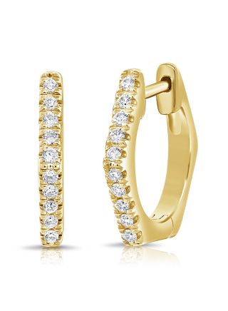 0.15CT DIAMOND HEXAGON HUGGIE EARRINGS