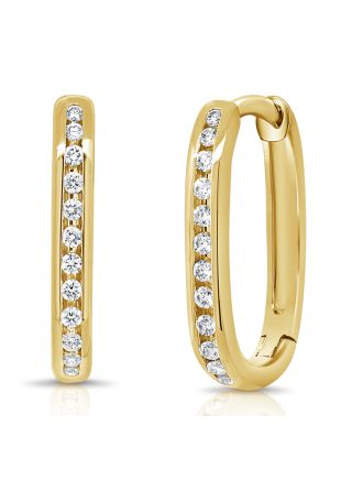 0.15CT DIAMOND CHANNEL SET HUGGIE EARRINGS