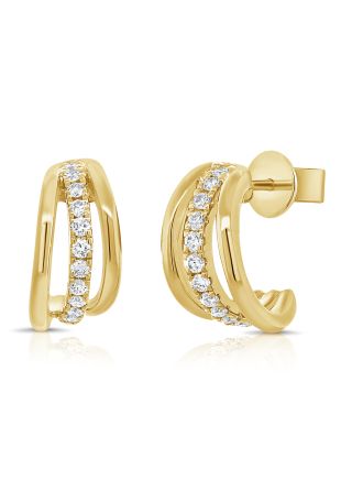 0.19CT DIAMOND CAGE HUGGIE EARRINGS