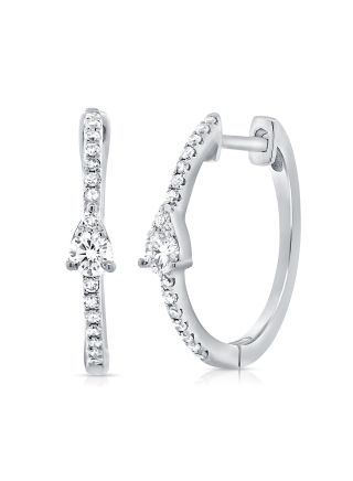 .26CT DIAMOND PEAR ILLUSION HUGGIE EARRINGS